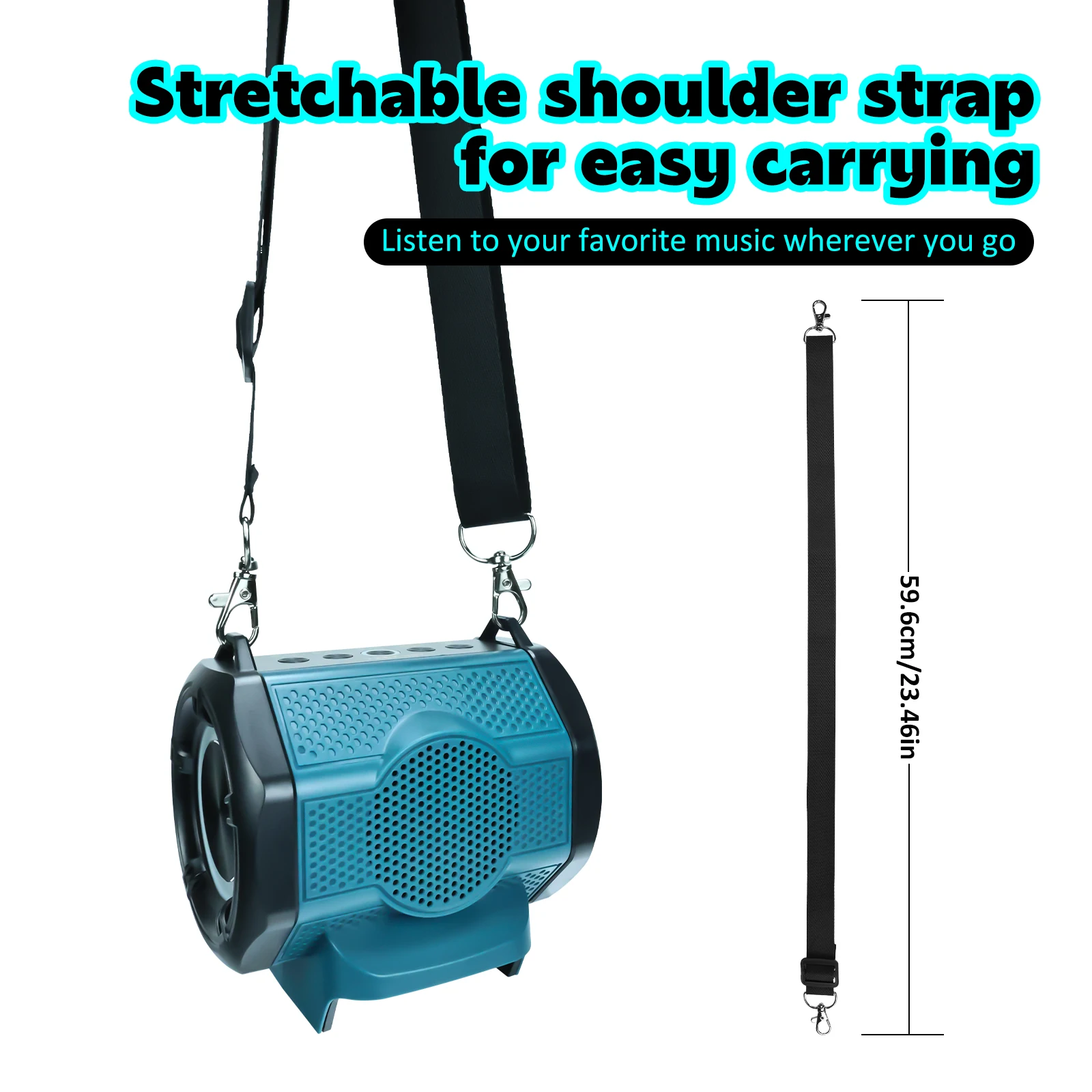 Speaker Fit for Dewalt/Makita/Milwaukee/Bosch 18V 20V Battery Portable Bluetooth-compatible Outdoors Surround Loudspeaker