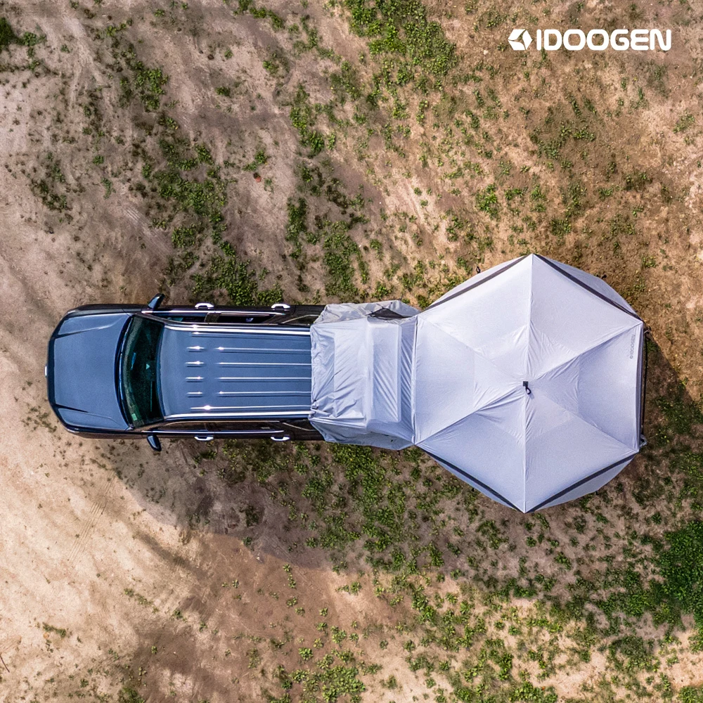 IDOOGEN المثمن سيارة التخييم خيمة لرسو السفن المأوى قبة قماش القنب قذيفة خيمة سيارة نوع الدعم الذاتي
