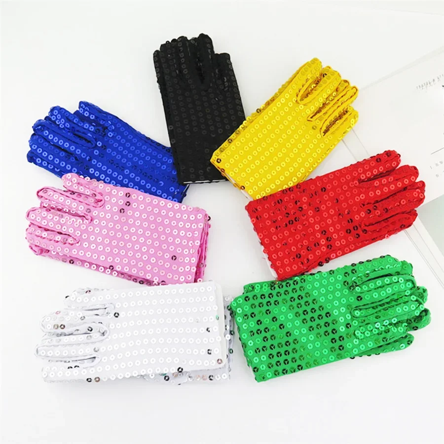 1 paire de gants à paillettes haute élasticité pour enfants, concours de danse, spectacle de danse, spectacle de fête, enfants exquis