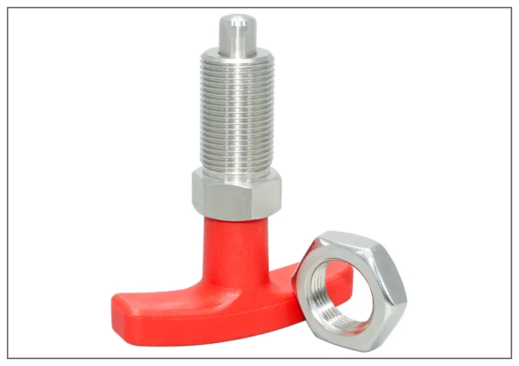 factory outlet red Plastic T-Handle Retractable Spring Loaded Fine Thread Indexing Plungers M10 M12 M16 M20 in stock