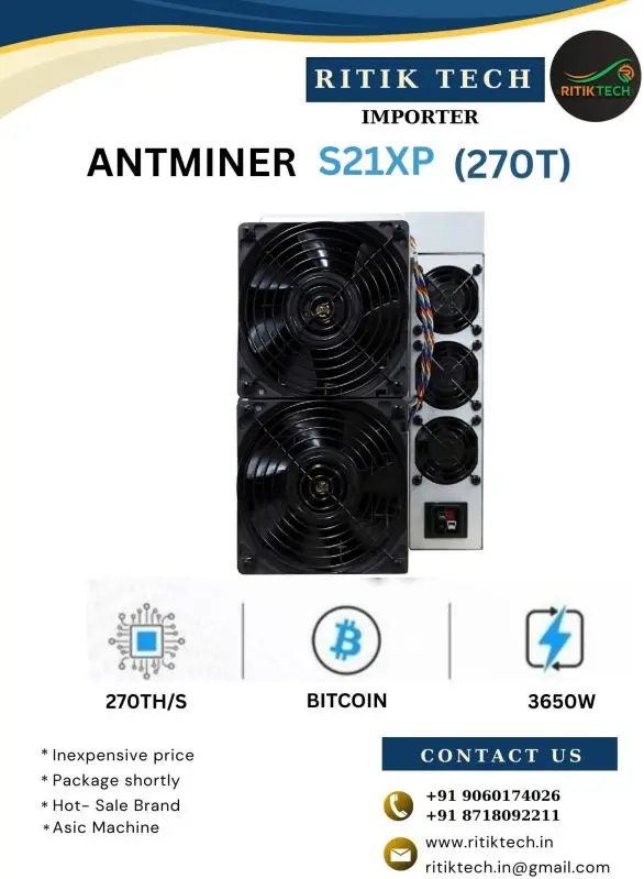 

HH BITMAIN Antminer S21 XP 270TH/s 3645W Биткойн-майнер BTC BCH