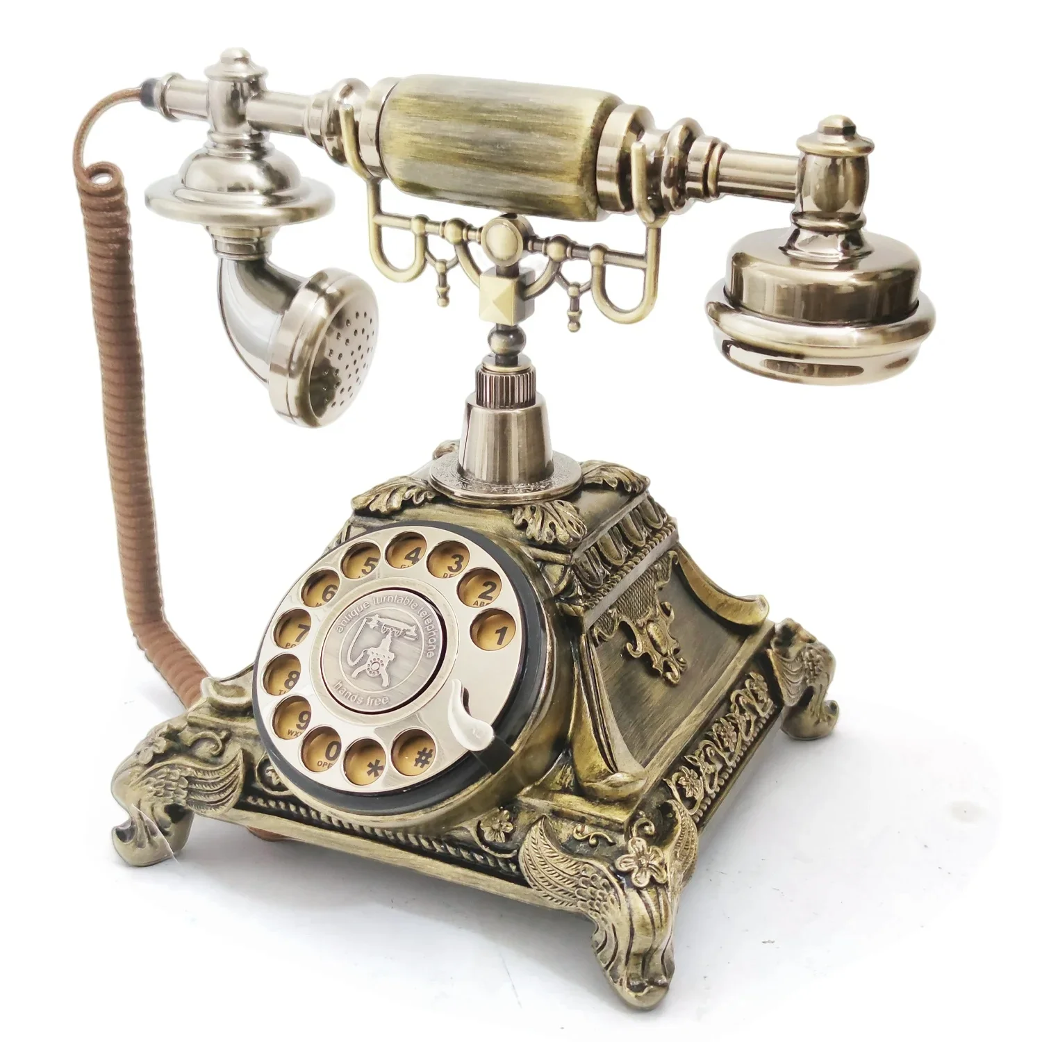 Audio z wesela, antyczny telefon do księgi gości, wiadomość głosowa, nagrywanie wiadomości na telefonicznej książce gości weselnej, telefon w stylu vintage na przyjęcie weselne. — zdjęcie produktu 7