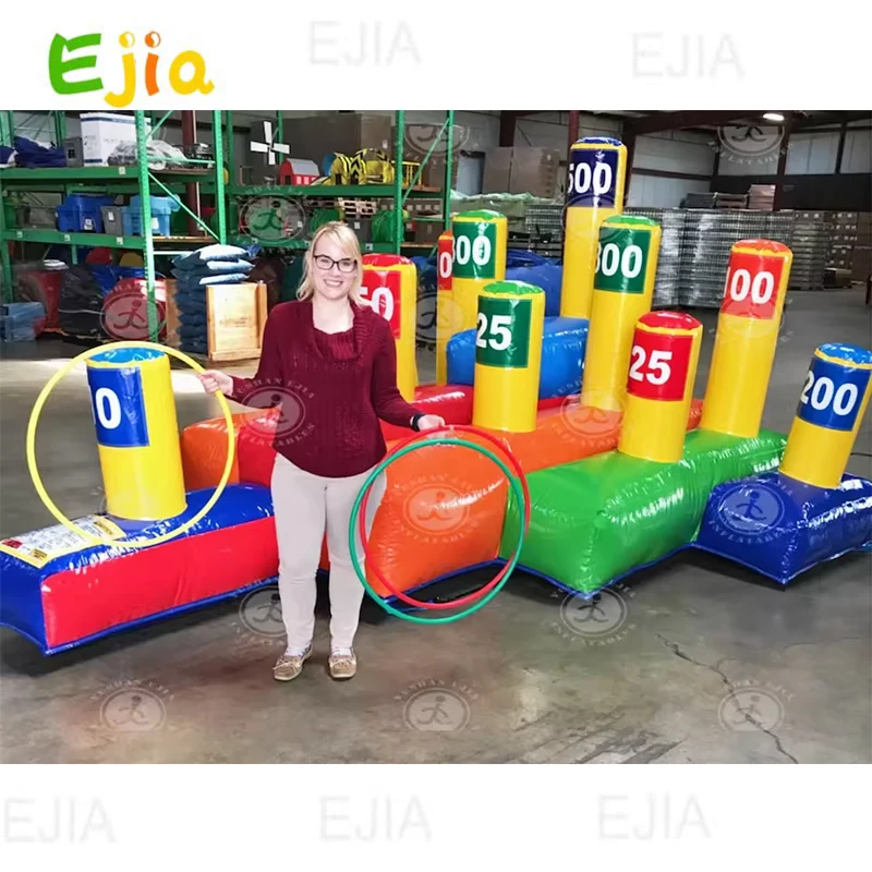 

Commercial Inflatable Carnival Games Inflatable Hoopla Toss Game Kids & Adults Outdoor Amusement Throwing Rings Game For Party