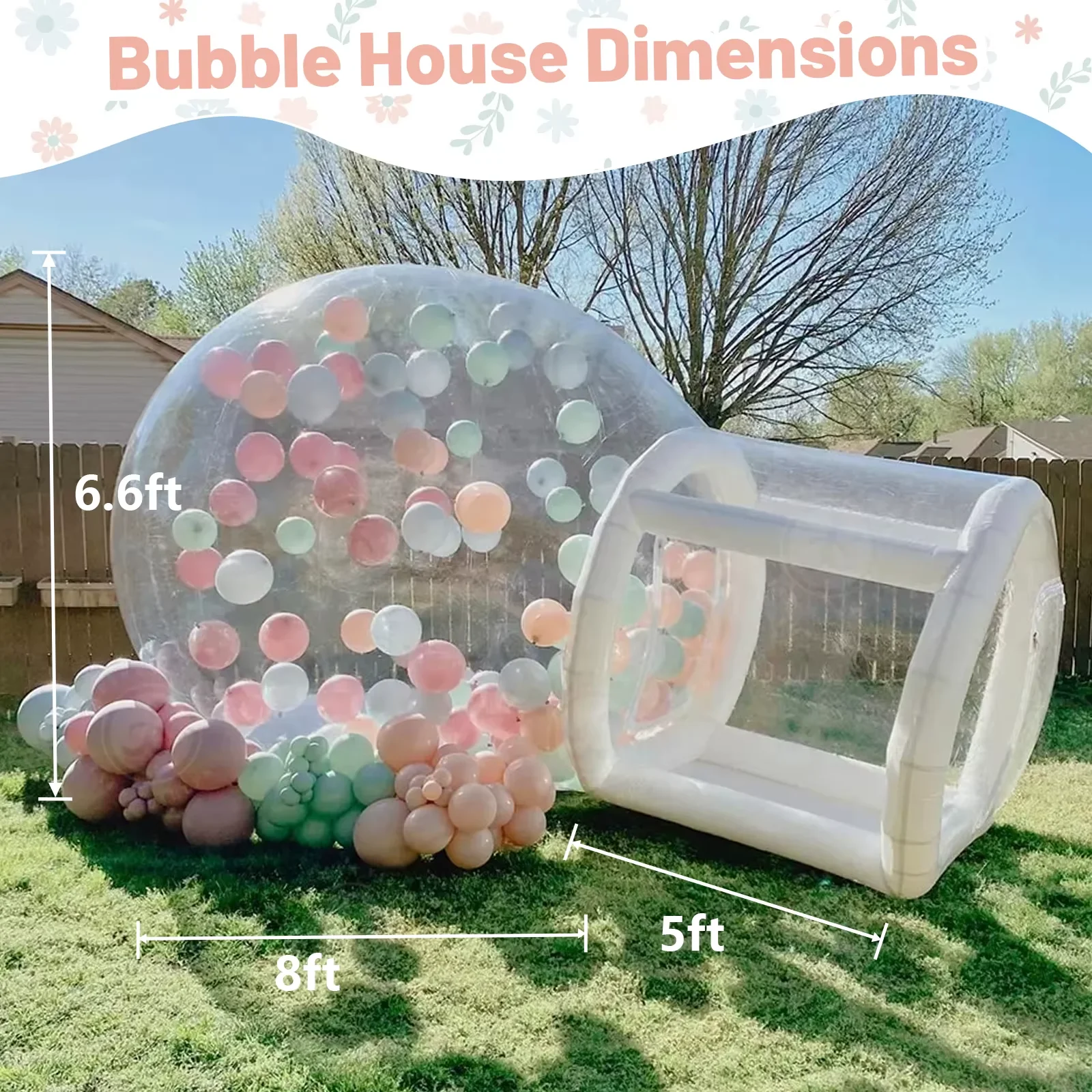 Professionele, transparante, opblaasbare PVC-bubbelhuisjes, tunnels, tenten, koepels, ballondecoratie voor kinderfeestjes en evenementen.