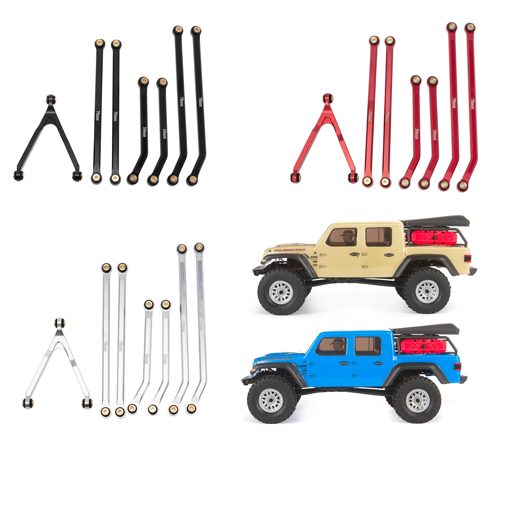 

MEUS Racing CNC Aluminum High Clearance Links Chassis Link Drag Link for 1/24 Rock Crawler SCX24 Jeep Gladiator AXI00005