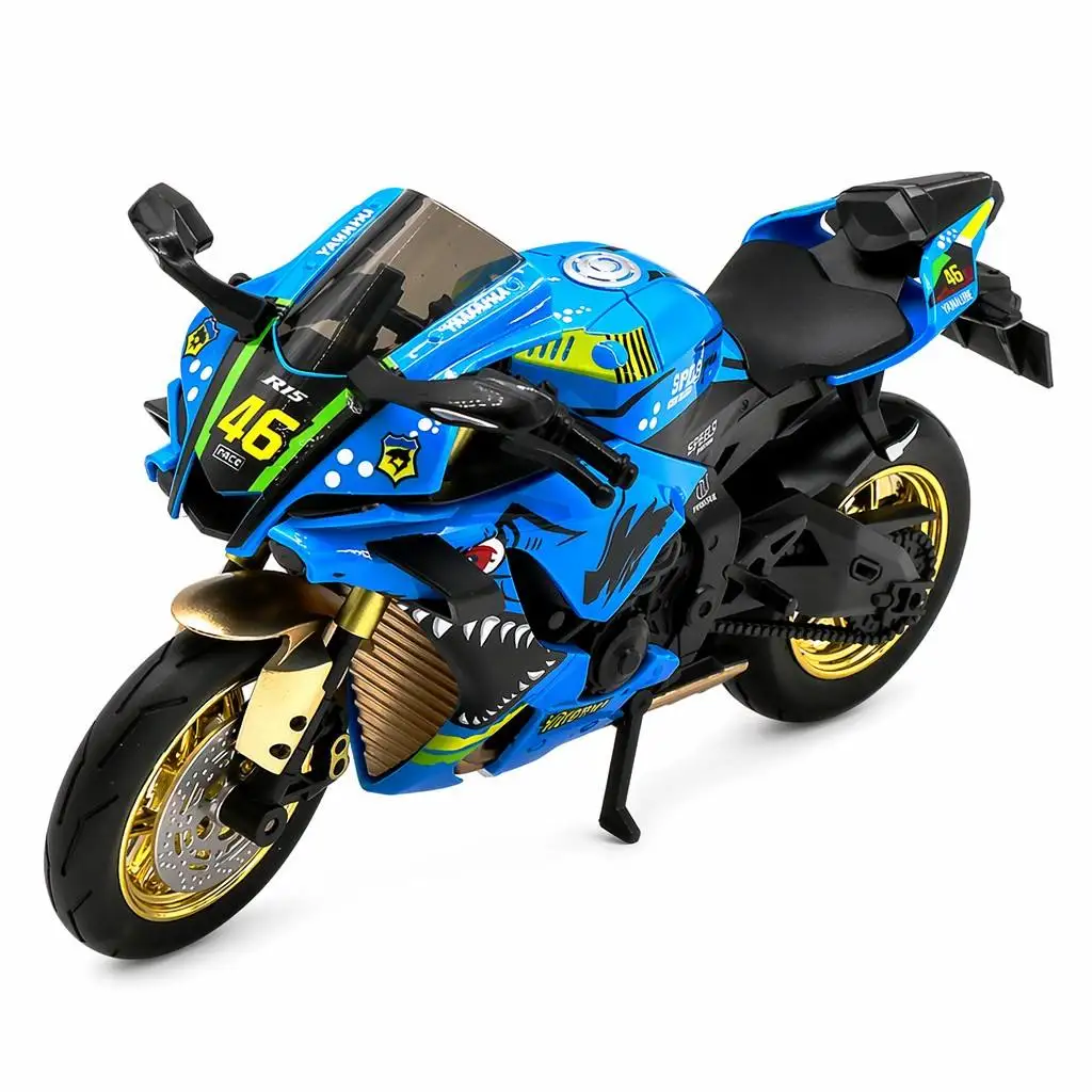 1:9 Alloy Racing Motorfiets met Licht en Geluid, Collectible Die-Cast Motorfietsmodel, Hoogwaardig Speelgoed voor Kinderen