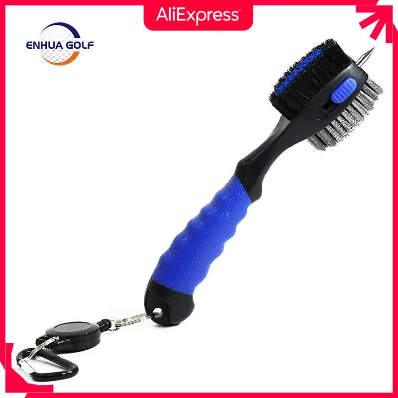 Golf Club Cleaner Brush and Groove Cleaner Oversized Brush Head and Retractable Spike Super Non-Slip Handle Comfortable Grip