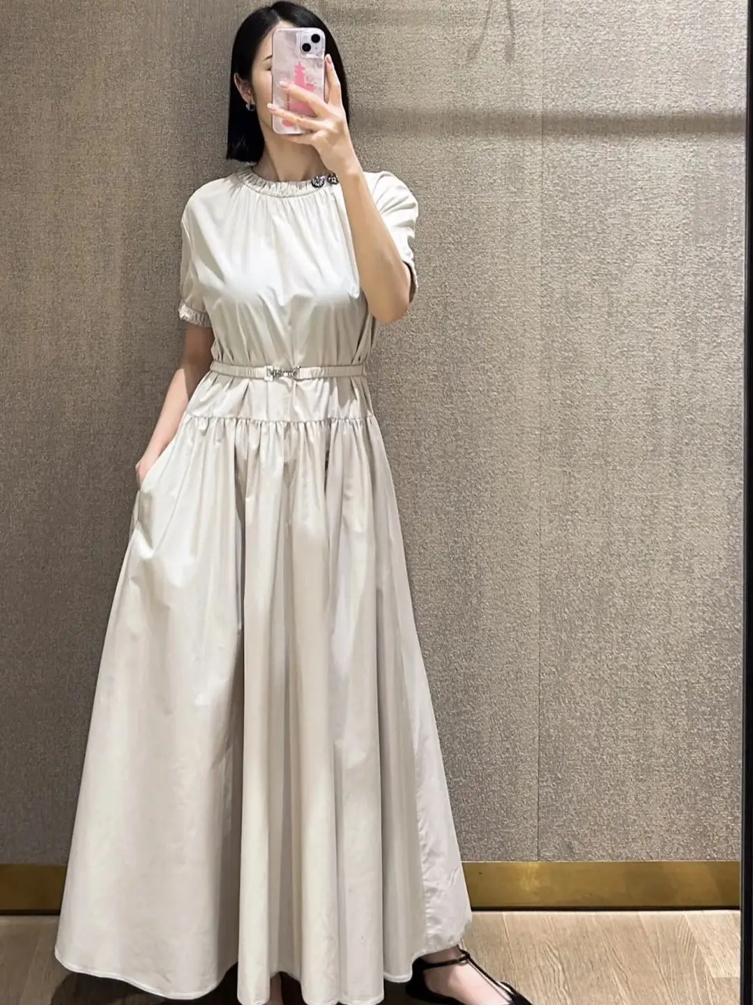 カジュアルなレディースサマービジネスレディコットンワンピース