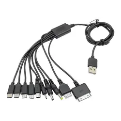 10 in 1 Universal USB Cable Multi Charging Cable Compatible with Multiple Cell Phone Blutooth Earphone Speaker MP3 Player & More