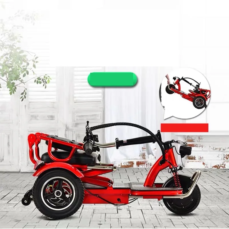 Mini Electric Tricycle Folding Electric Scooter Adult  Portable For Disabled Elderly Battery Car 48V Can Last 60 Km for by Plane