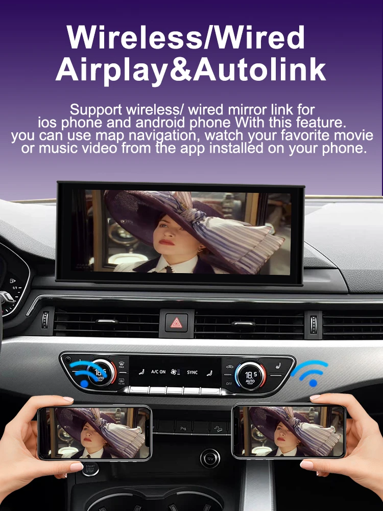 AUTOTOP 12,3 "1920*720P Drahtlose CarPlay Android Auto Auto Multimedia Video Für Audi A4 A5 A4L B9 2016-2019 Steuergerät Stereo Radio – Detail 8