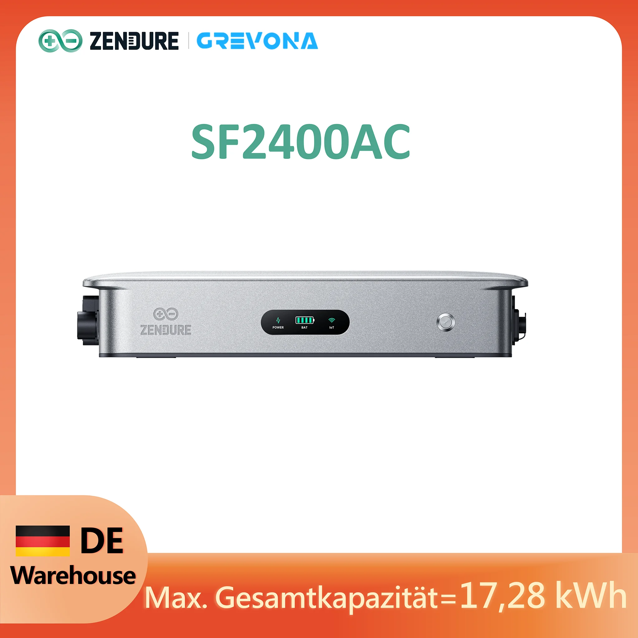 Zendure SolarFlow 2400 AC AC-gekoppeltes Balkonkraftwerk Speichersystem 2400W Li