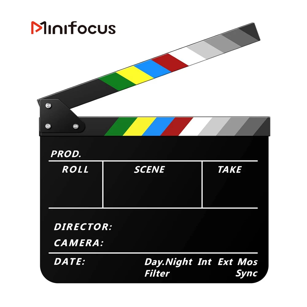 Minifocus Video Scene Clapperboard Clapper Board Acrylic Dry Erase Director TV Movie Film Action Slate Clap Handmade Cut Prop