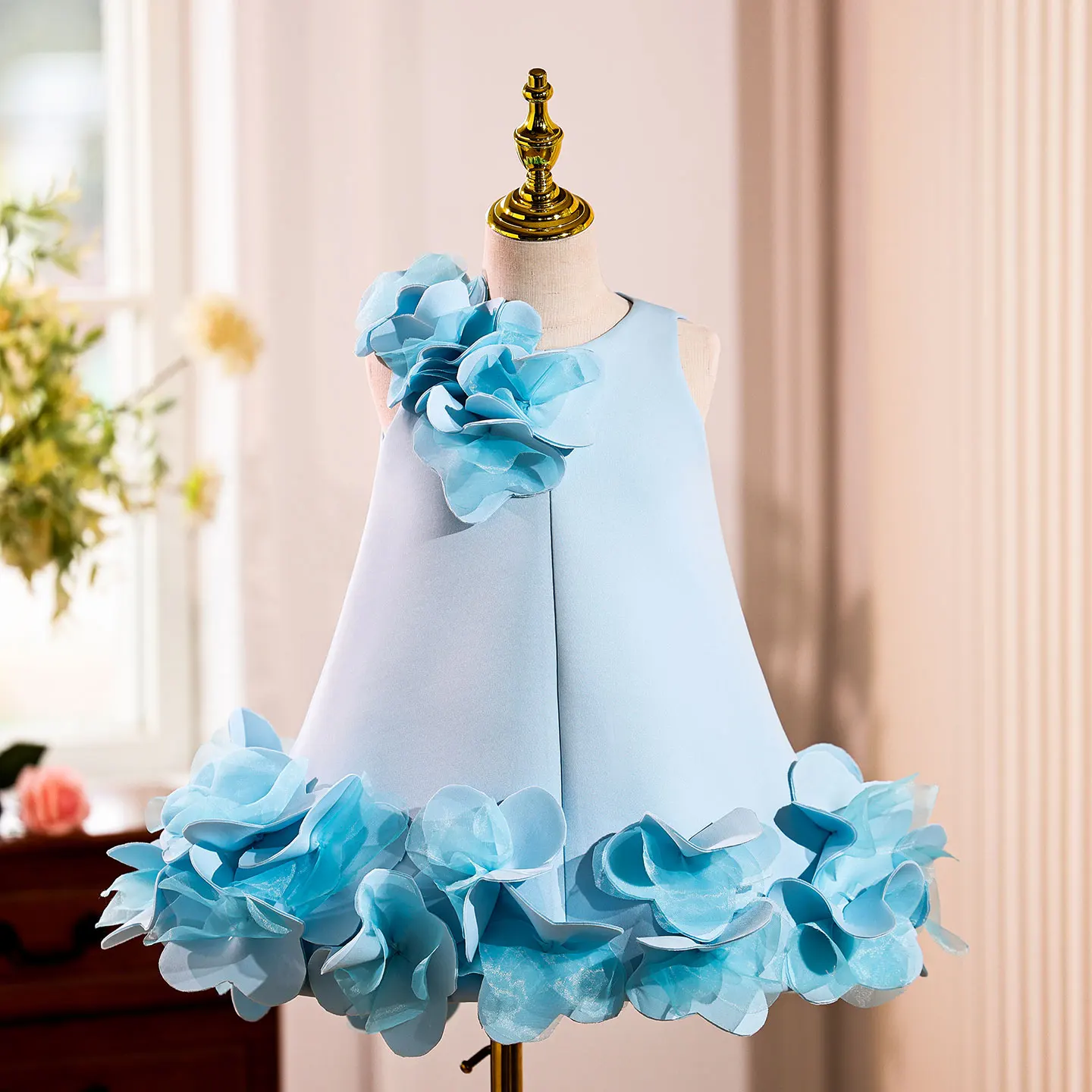 Dreamy Vow J073 Elegante abito bianco Dubai per ragazza Rosa Eid al-Fitr Vestiti per bambini per matrimoni Compleanno Festa di festa 2025