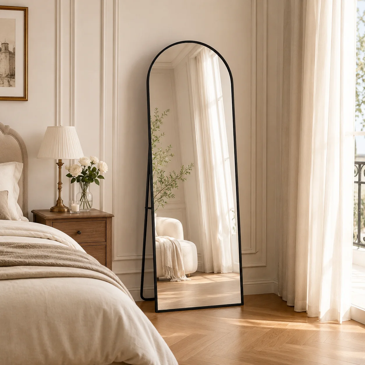 Mingzhe Espejo De Pie Arqueado 162X53 / 165X60 / 180X80Cm, Gran Espejo De Cuerpo Entero Con Marco De Aleación De Aluminio, Espejo De Cuerpo Entero Con Soporte En U, Vidrio De Seguridad, Para Dormitorio, Salón, Vestidor — -57%, 85.18€ Coupon, from 64.25€ – 57% descuento – €64.25