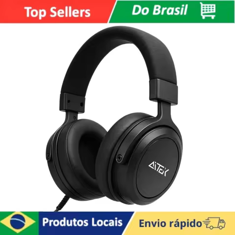 Headset Gamer Com Fio Drivers 53mm Cabo 3m P2 P10 Banhado Ouro Fone de Ouvido Para Uso Profissional
