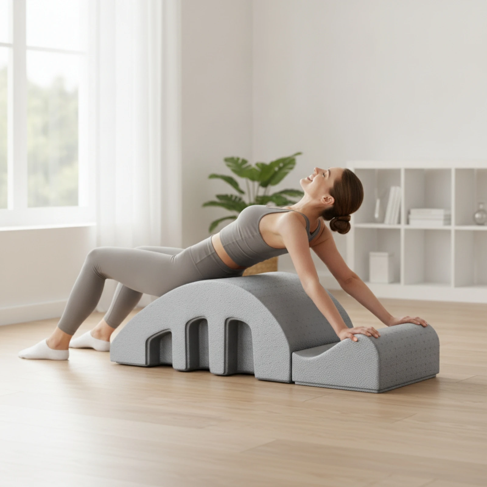Back Stretcher Spine Deck Lumbar Traction Device Ergonomic Arch Firm Density Multi Level Pain Relief Posture Corrector for Home