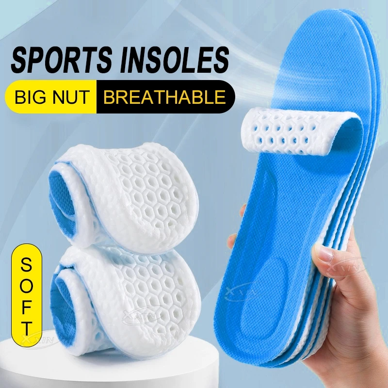 【Xxin】Sports Insoles Elastic Breathable Basketball Shoes Insoles Soft Women Running Insole size 35-46