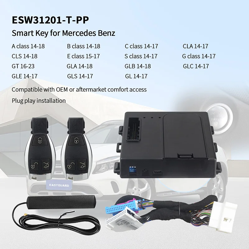 EASYGUARD Smart Key replacement kit fit for Benz FBS4 A/B/C/E/S/G/CLA/CLS/GT/GLA/GLB/GLC/GLE/GLS/GL 14-18