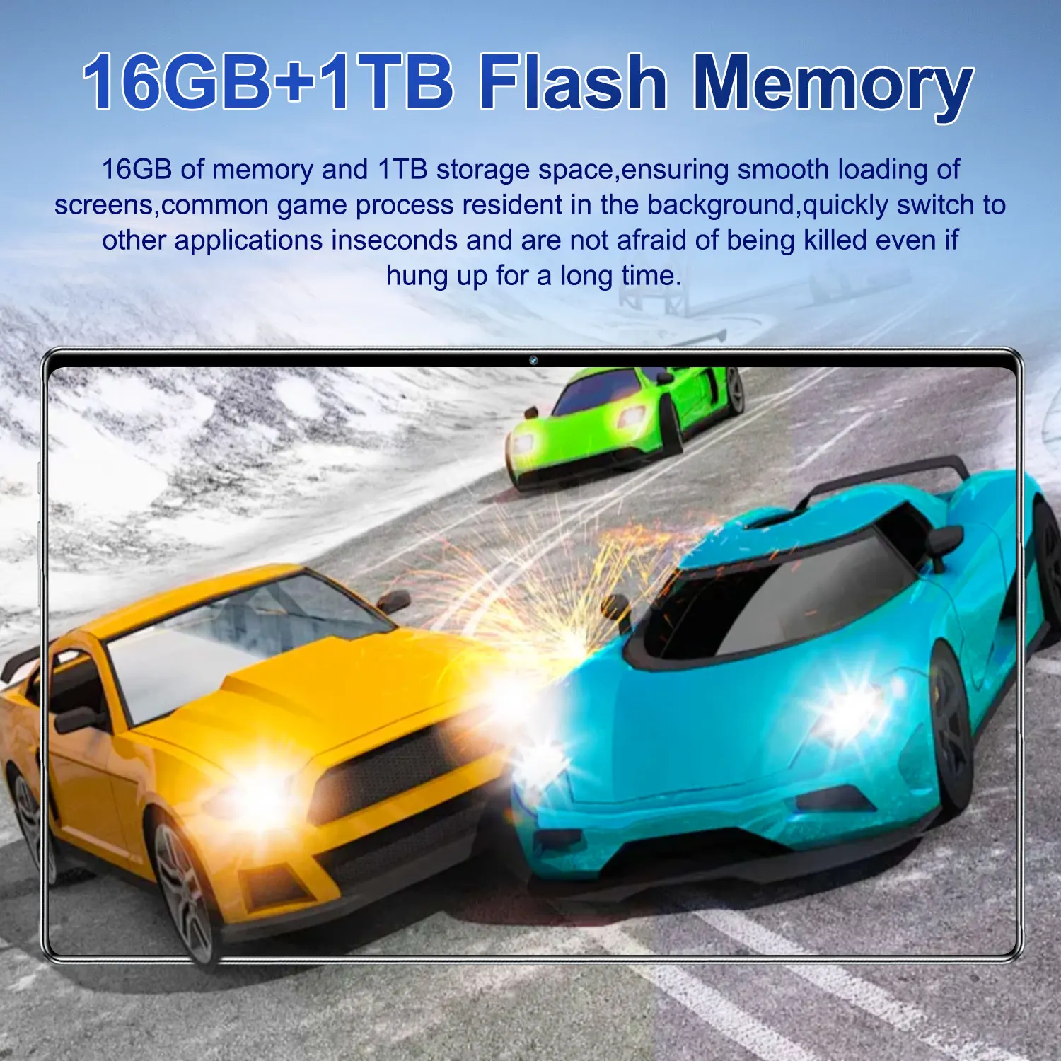 Picture 8: Android Tablet Big HD screen 10.36-inch 16GB RAM 1TB ROM 20000mAh Android 13.0 14 Core Tablets PC Type-C Dual Camera 16MP+32MP Dual SIM card Network WIFI Bluetooth GPS WPS Office Gifts