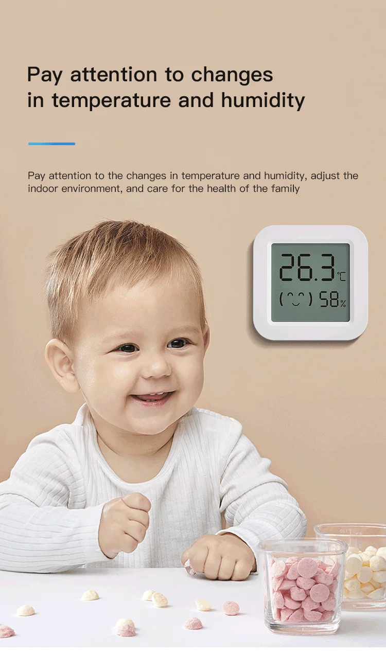 Tuya Temperatur- und Feuchtigkeitssensor, Mini-LCD-Digitalanzeige, kompatibel mit APP-Fernbedienung, BT-Thermometer und Hygrometer – Detail 4