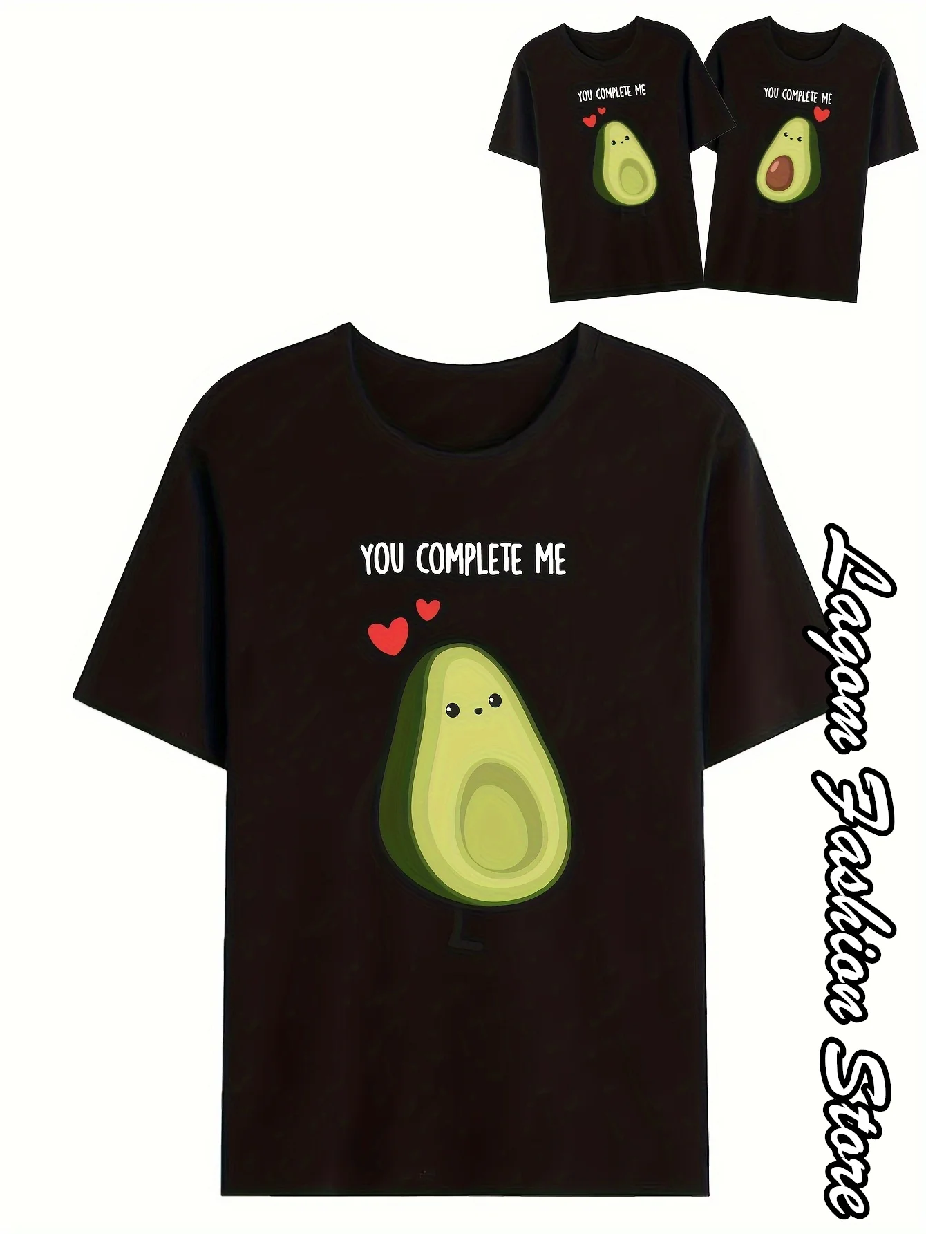 Couple Avocado T-Shirt Summer Men Women Lovers Fashion Cotton Tops Tees Valentine\'s Day Clothing You Complete Me Streetwear