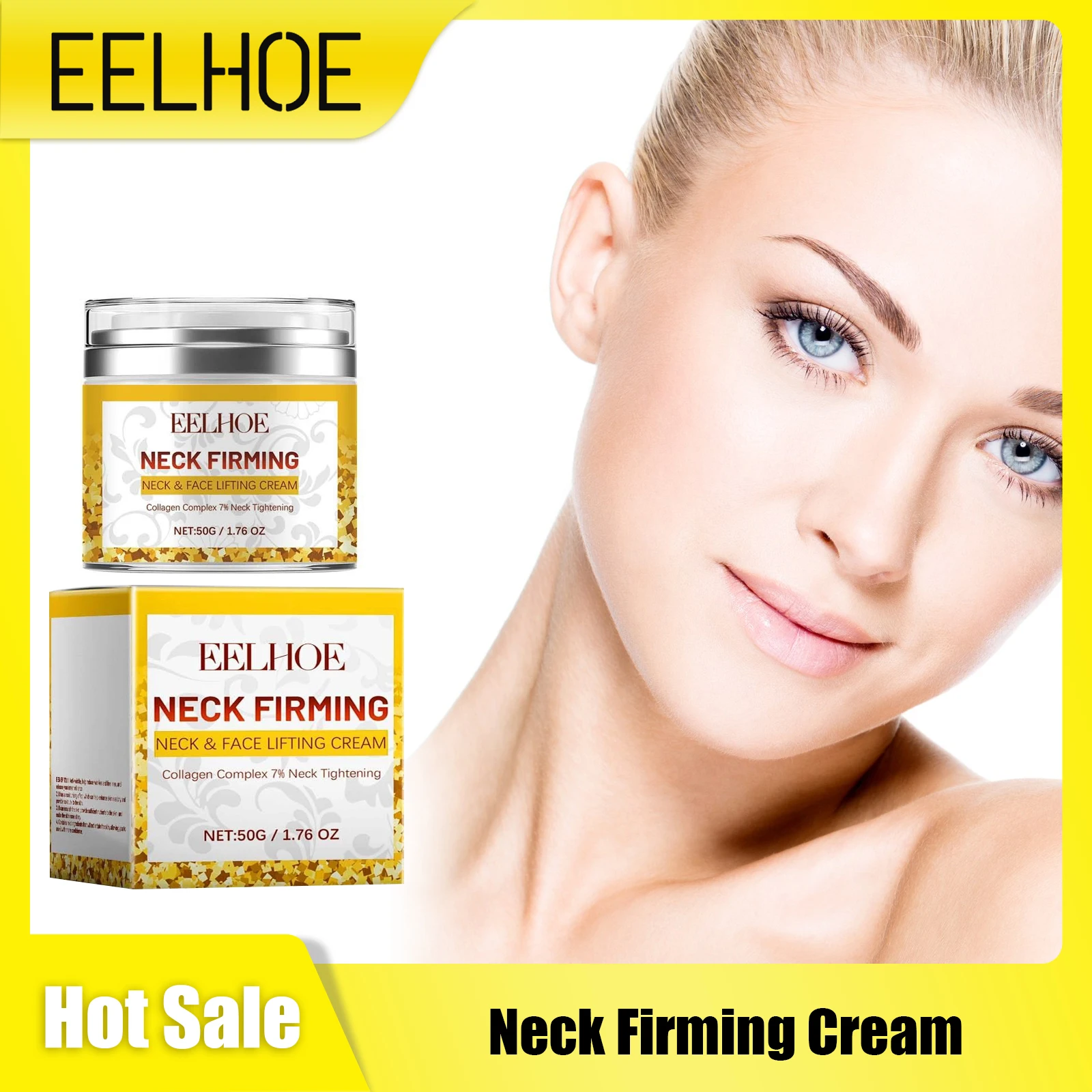 EELHOE Crema lifting per danni al collo e al viso Riparazione della pelle Ridurre i pori Rassodante della pelle Ripristina la pelle delicata Crema idratante 50g