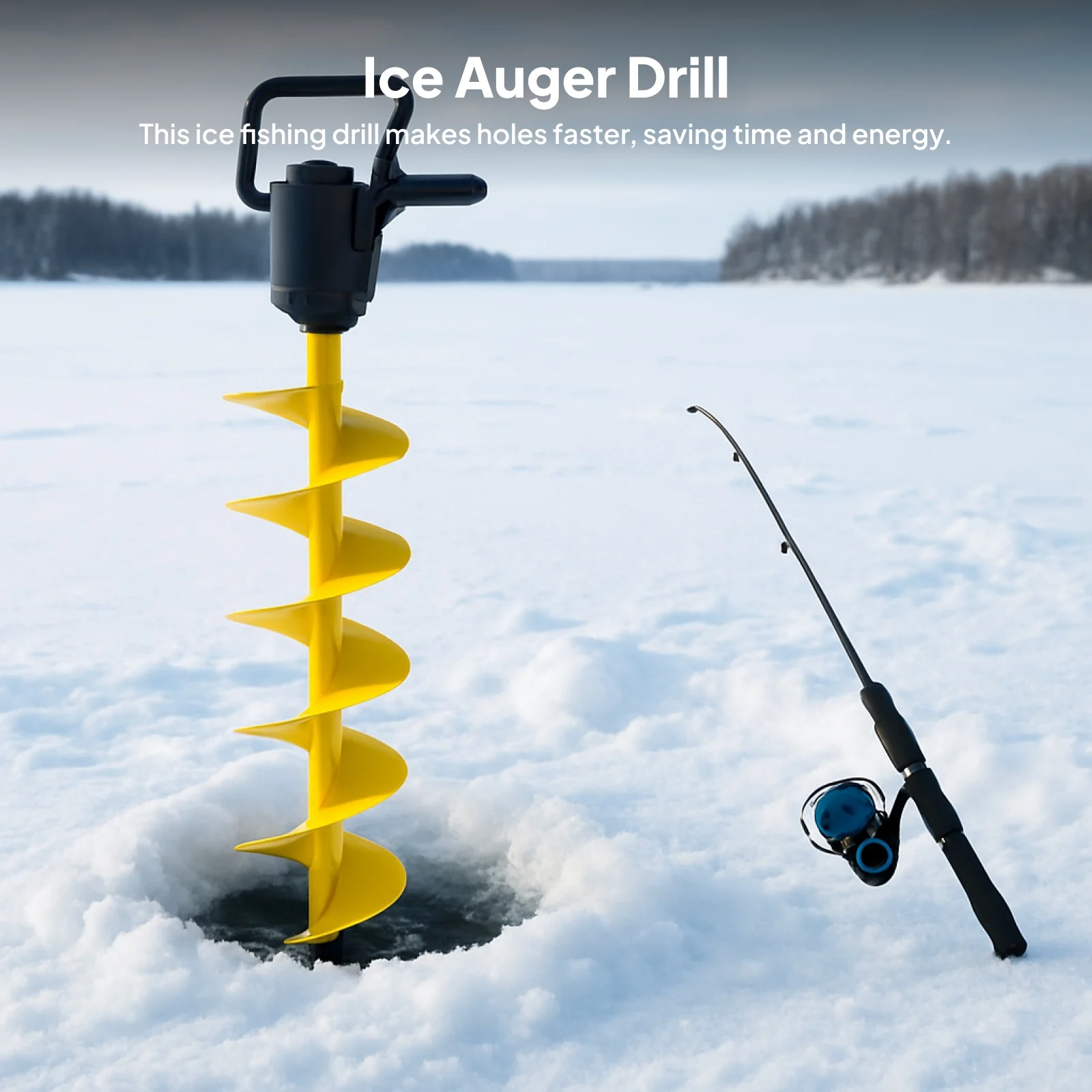 Taladro para hielo, barrena portátil de aleación de aluminio para pesca en hielo, Burrowing, taladro para pesca en hielo de 6 pulgadas para pesca en el mar, suministros al aire libre para invierno