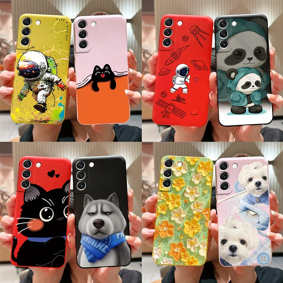 Pokrowiec na Samsung Galaxy S22 torby S 22 Plus Ultra pokrowiec ochronny Funda astronauta etui na telefon Coque dla Samsung S22 Capa — zdjęcie 2