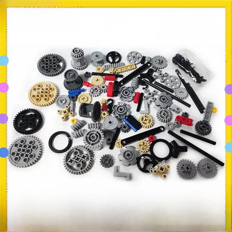 Jeu d'arbres d'engrenage, blocs technologiques MOC, pièces 9686, engrenages multi-styles, axe transversal, mélange de briques en vrac, accessoires de jouets, 116 pièces