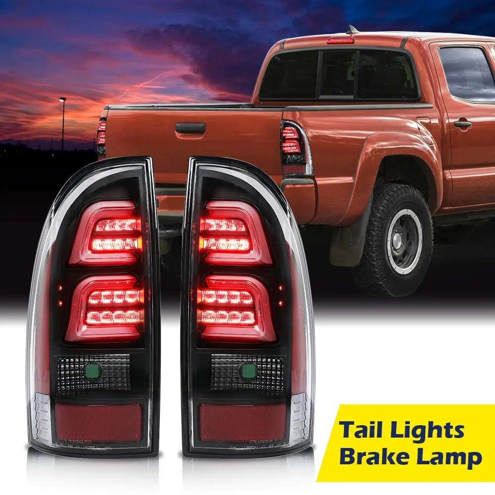 

[3D Led Tube Bar]Tail Light Brake Parking Lamps Fit for 2005-2015 Toyota Tacoma Abs Plastic / Polycarbonate Lens Durable