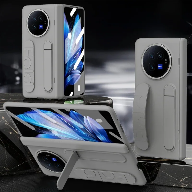 Etui na telefon VIVO X Fold 3 Pro XFold 6 5 2 z zawiasem, paskiem na nadgarstek, podstawką, szkłem ochronnym na ekran i odporną na wstrząsy osłoną. — zdjęcie produktu 7