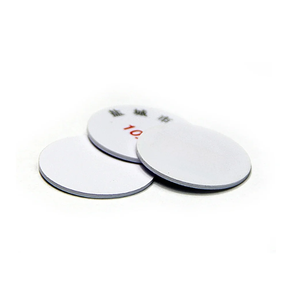 100pcs 25mm 125Khz RFID Cards ID 3M Sticker Coin Cards TK4100 Chip Compatible EM4100