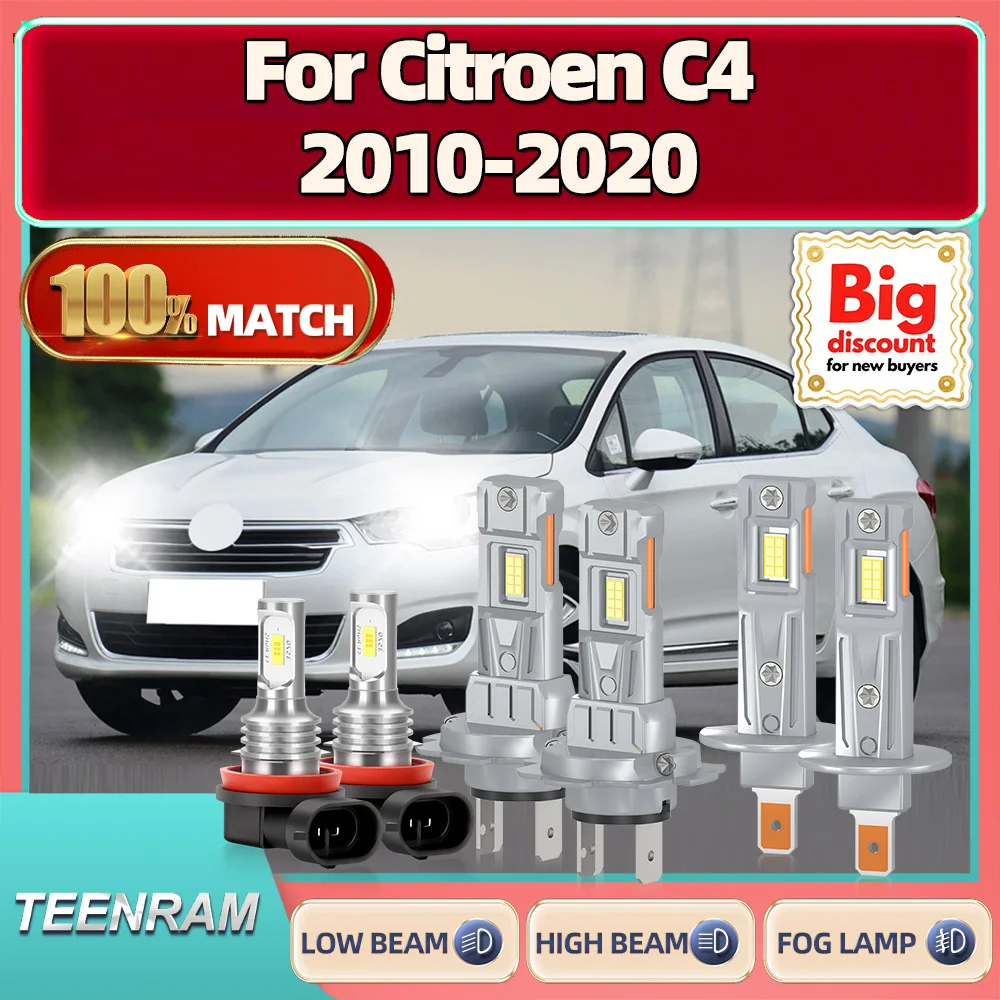 

TEENRAM для Citroen C4 2010 2011 2012 2013 2014 2015 2016 2017 2018 2019 2020 светодиодная фара ампула лампа Plug And Play