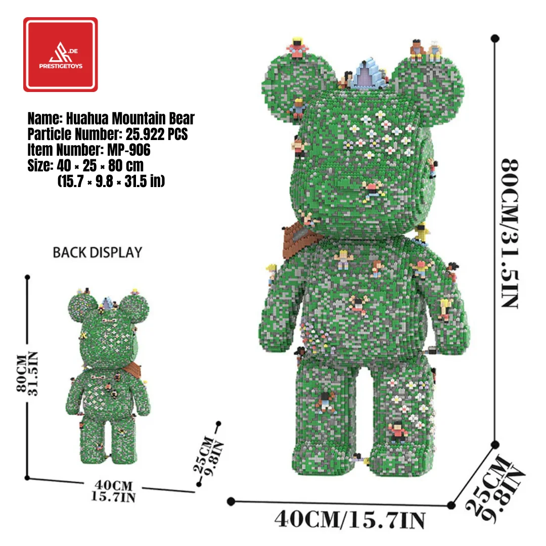 Reuze 80cm Designer Fluid Bear Bouwstenen - Mechanische Halve Schedel Kunstsculptuur, Luxe Moderne Decoratie Collectible, Creatief Cadeau voor Volwassenen (EU Voorraad)