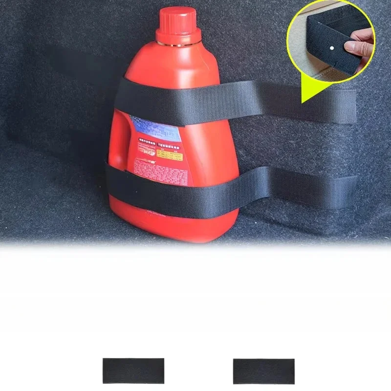 1 ensemble d'organisateur de coffre de voiture, sangle de fixation élastique, sangle de fixation d'extincteur, support de rangement universel, bande Velcro, pièces automobiles