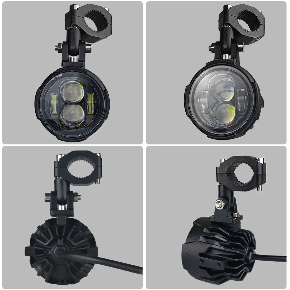 Universal Motorcycle LED Farol, Luz de nevoeiro auxiliar, Montagem Lâmpada de condução, Motocicleta