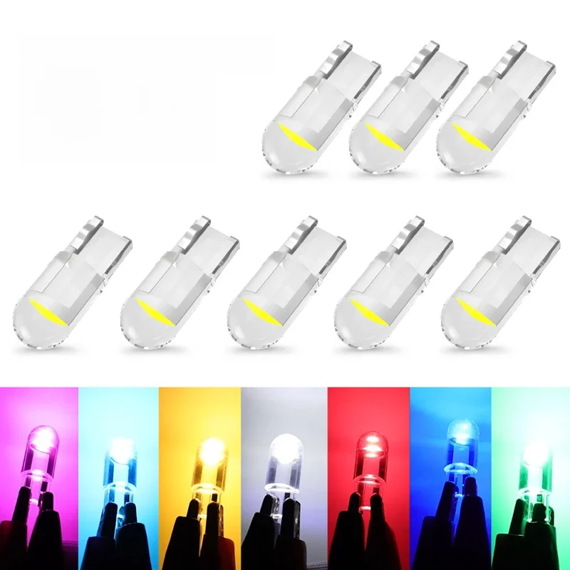 AILEO T10 LED W5W Canbus verre COB 6000k lecture dôme lampe marqueur cale plaque d'immatriculation ampoule 168 194 192 DC 12V blanc rouge