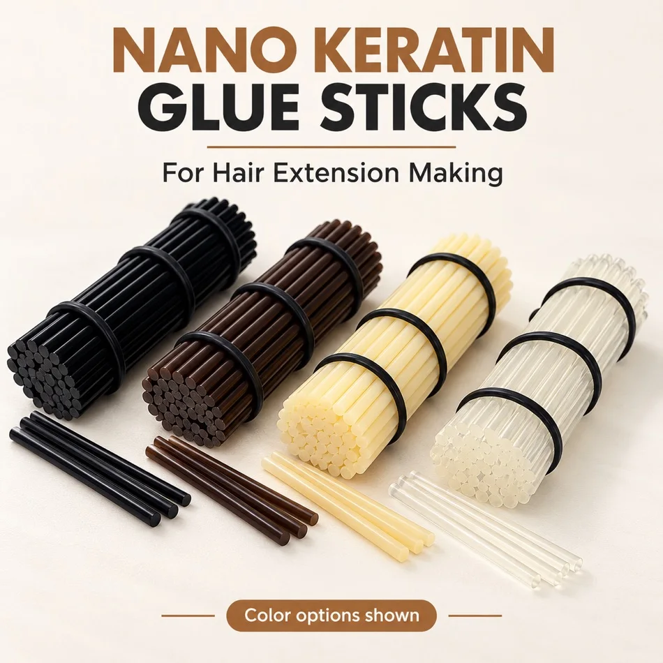 Nano Keratin Glue Sticks for Hair Extensions 100g Hot Melt Bonding Material for Flat Tip Making and Rebonding