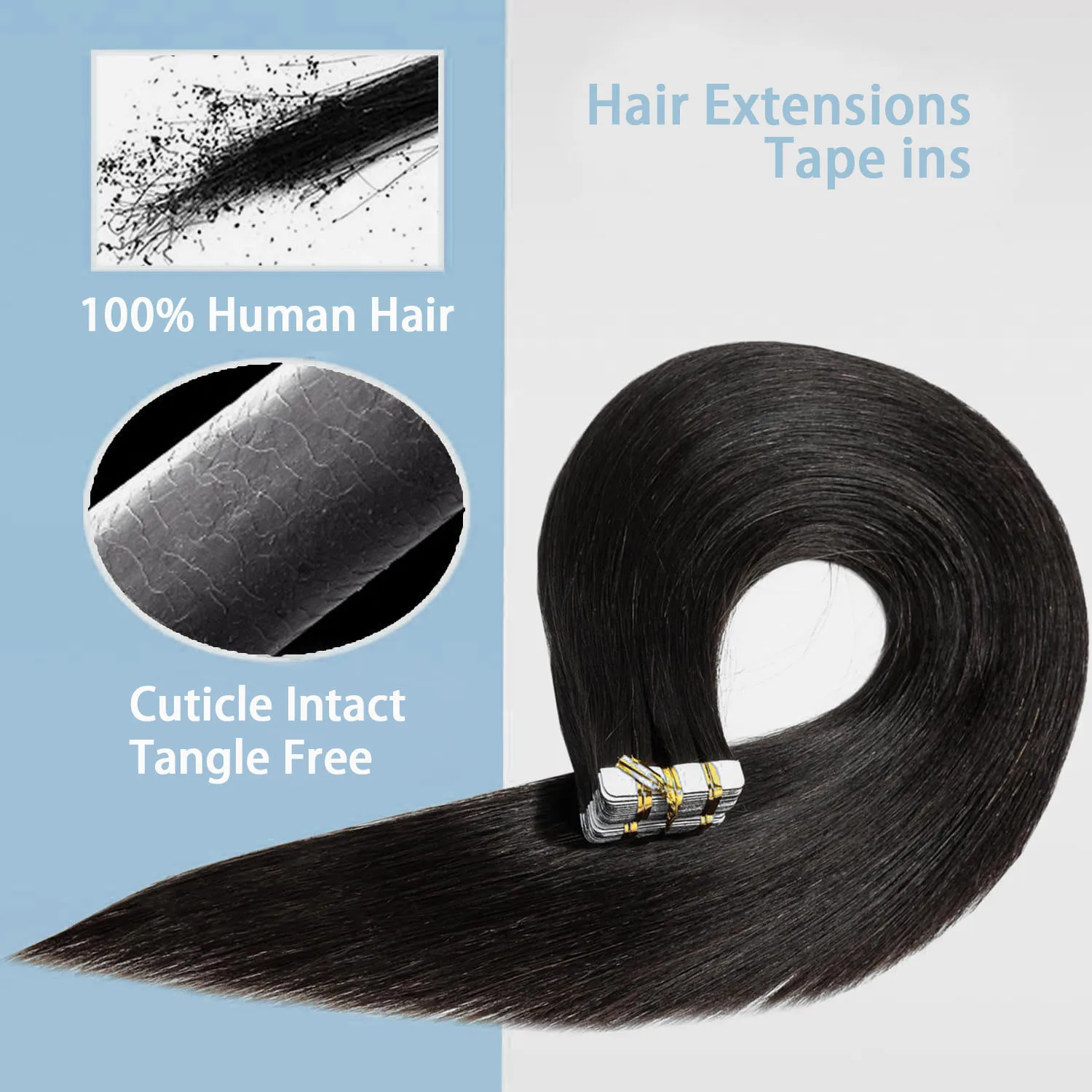 Straight Tape In Hair Extensions Skin Weft Tape In Hair Extensions 20Pcs 50G/Pack Adhesive Invisible 100% Real Human Hair Women