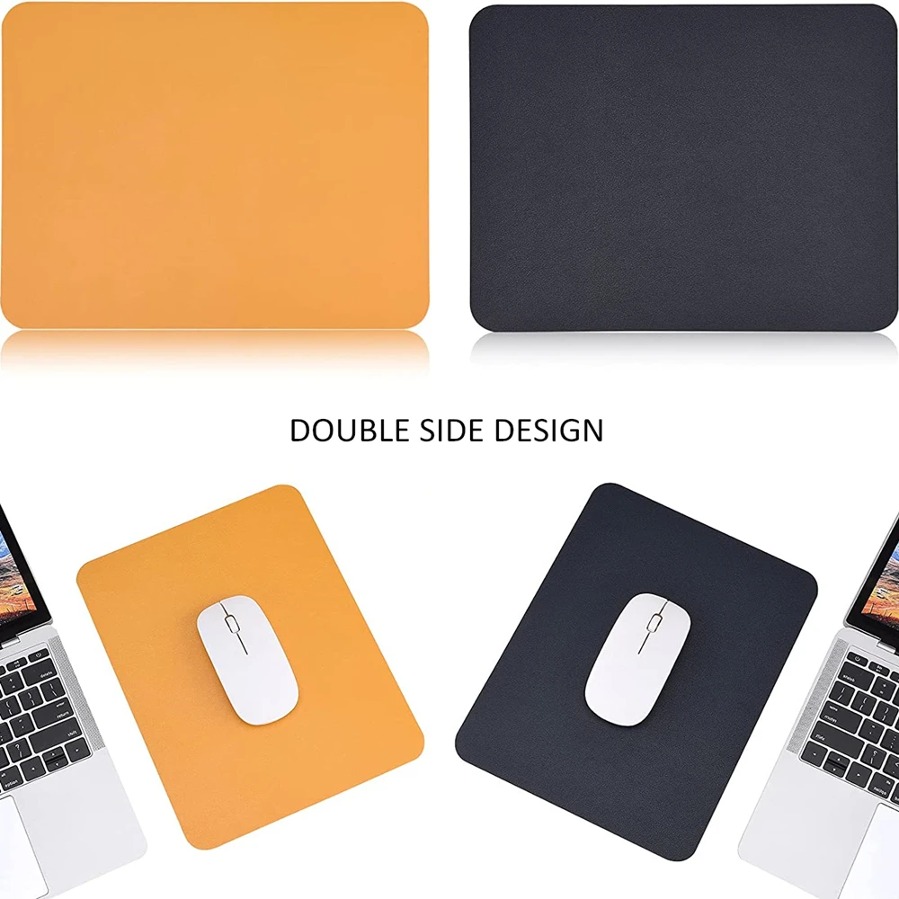 Double Side Leather Mouse Pad Mice Mat Non-Slip Leather Pads Waterproof for Office and Home