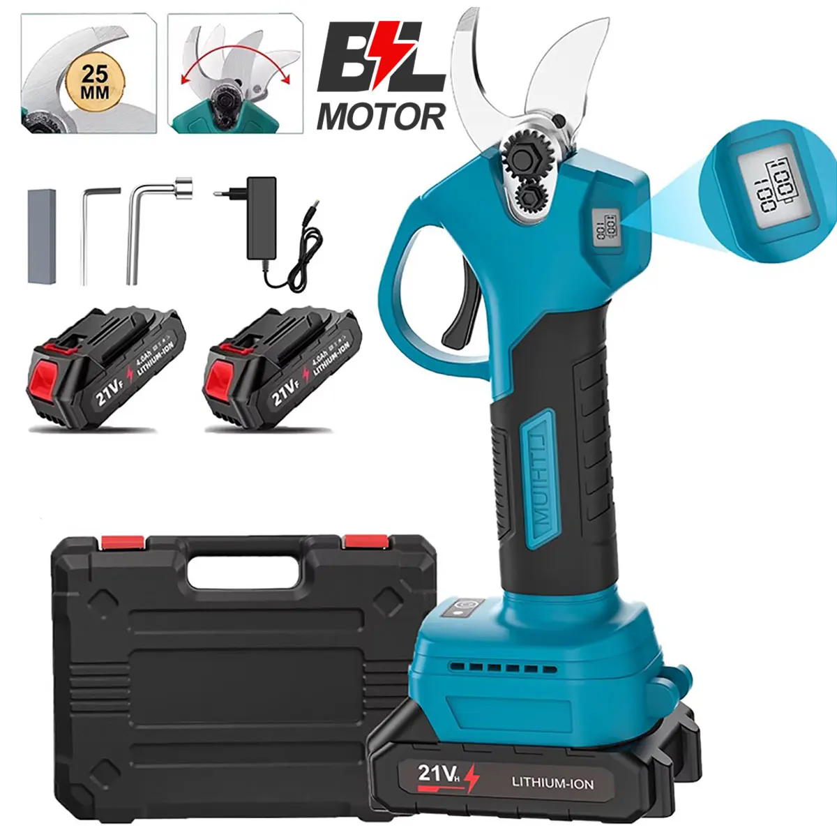 Ciseaux électriques sans fil 800W, cisailles de taille électriques sans balais, coupeur de jardin pour arbres fruitiers et bonsaïs, pour batterie Makita 18V