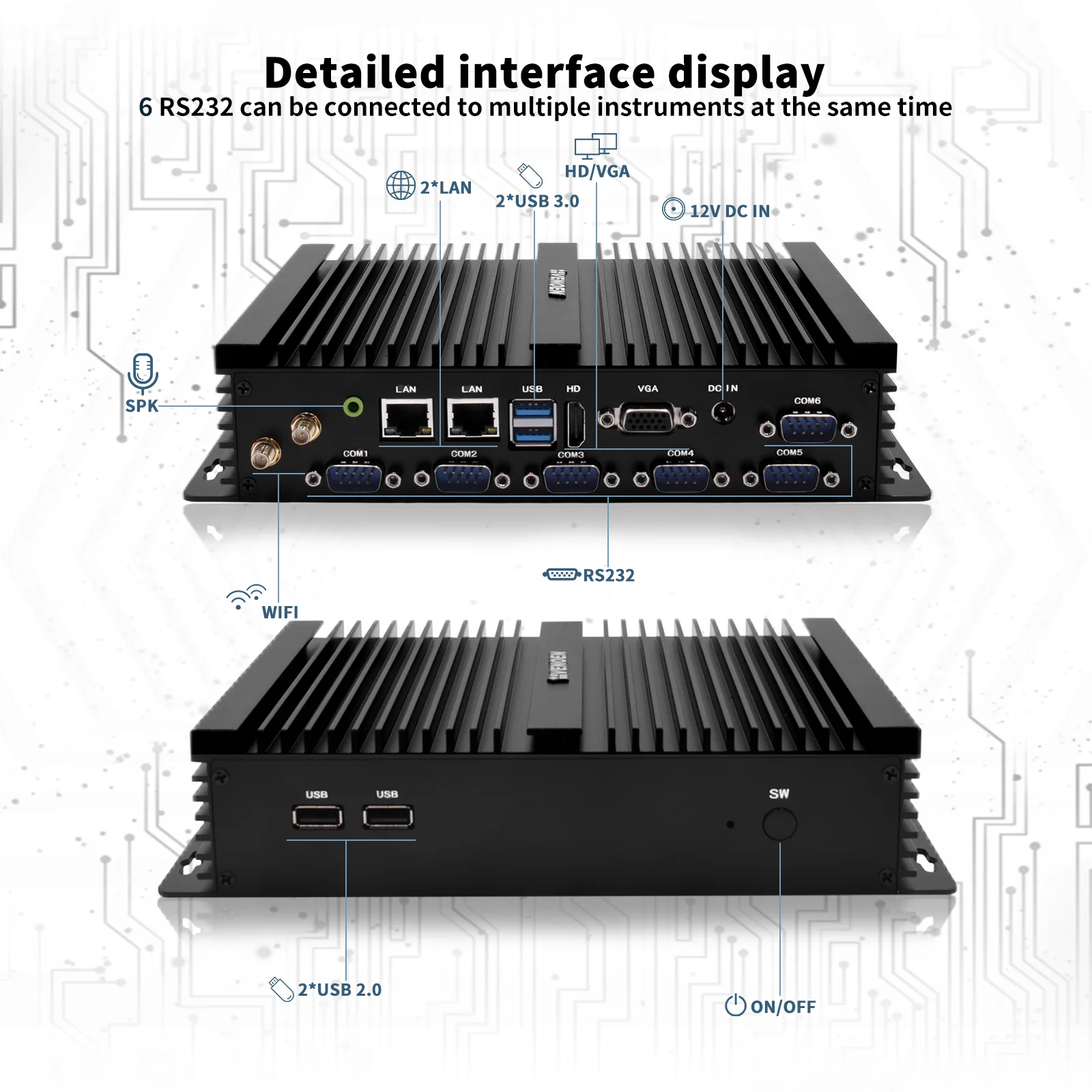 

Mini Industrial PC K4 Core i5-4200u Computer Desktop More Stable Operation New Fanless Celeron Windows 10 Pro Series Port