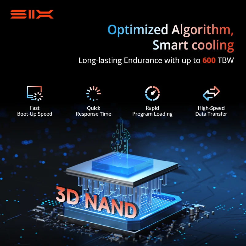 SIX X4000 3400MB/s M.2 PCIe 3.0 SSD 1TB, Internal Solid State Drive, 390K IOPS, 600TBW, High-Speed Storage for Desktop/Laptop view 4