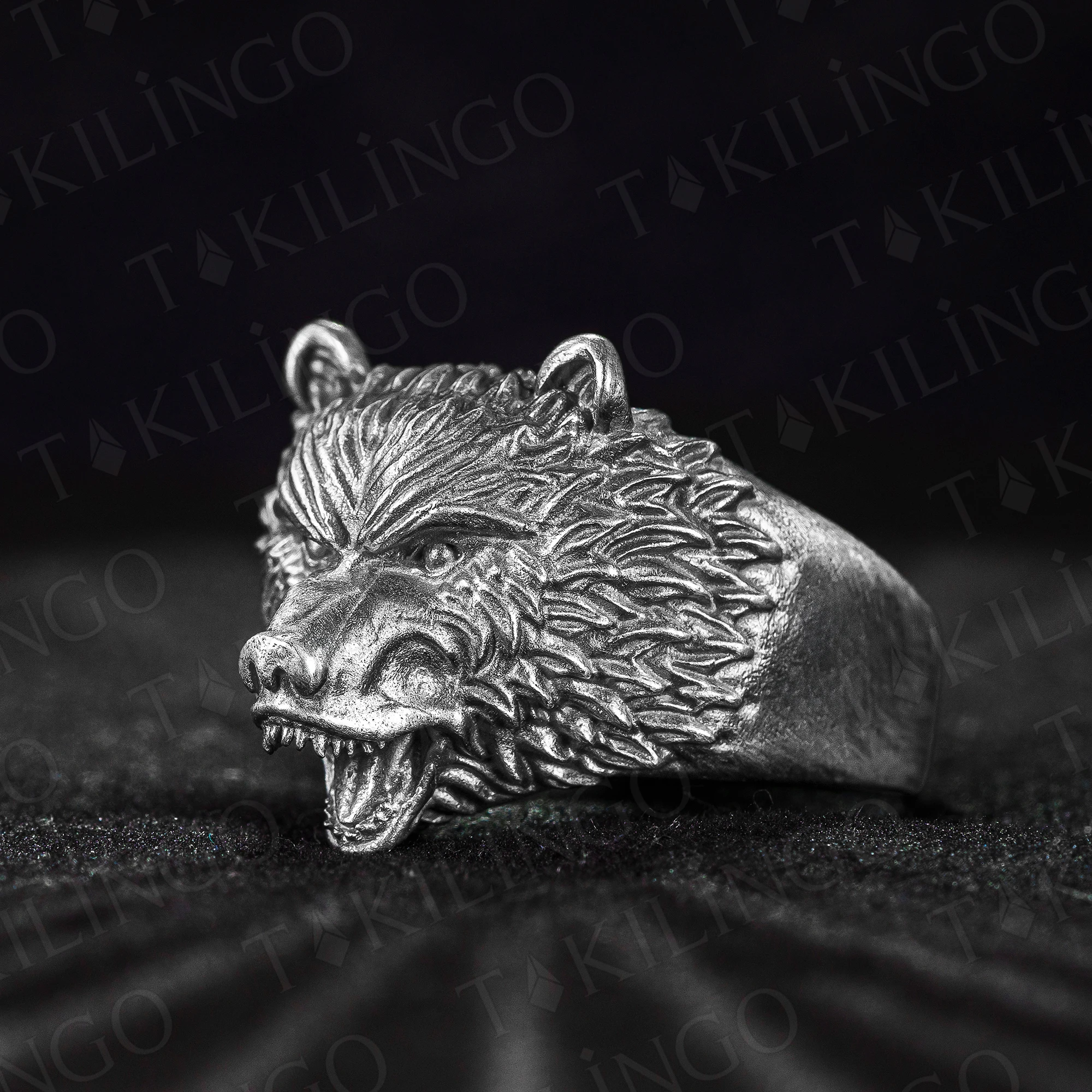 Forest 3D Wolf Rings for men Animal Style Viking 3D Wolf Rings Wizard Worrior Hunter Biker 925 Sterling Silver Gothic Ring Men