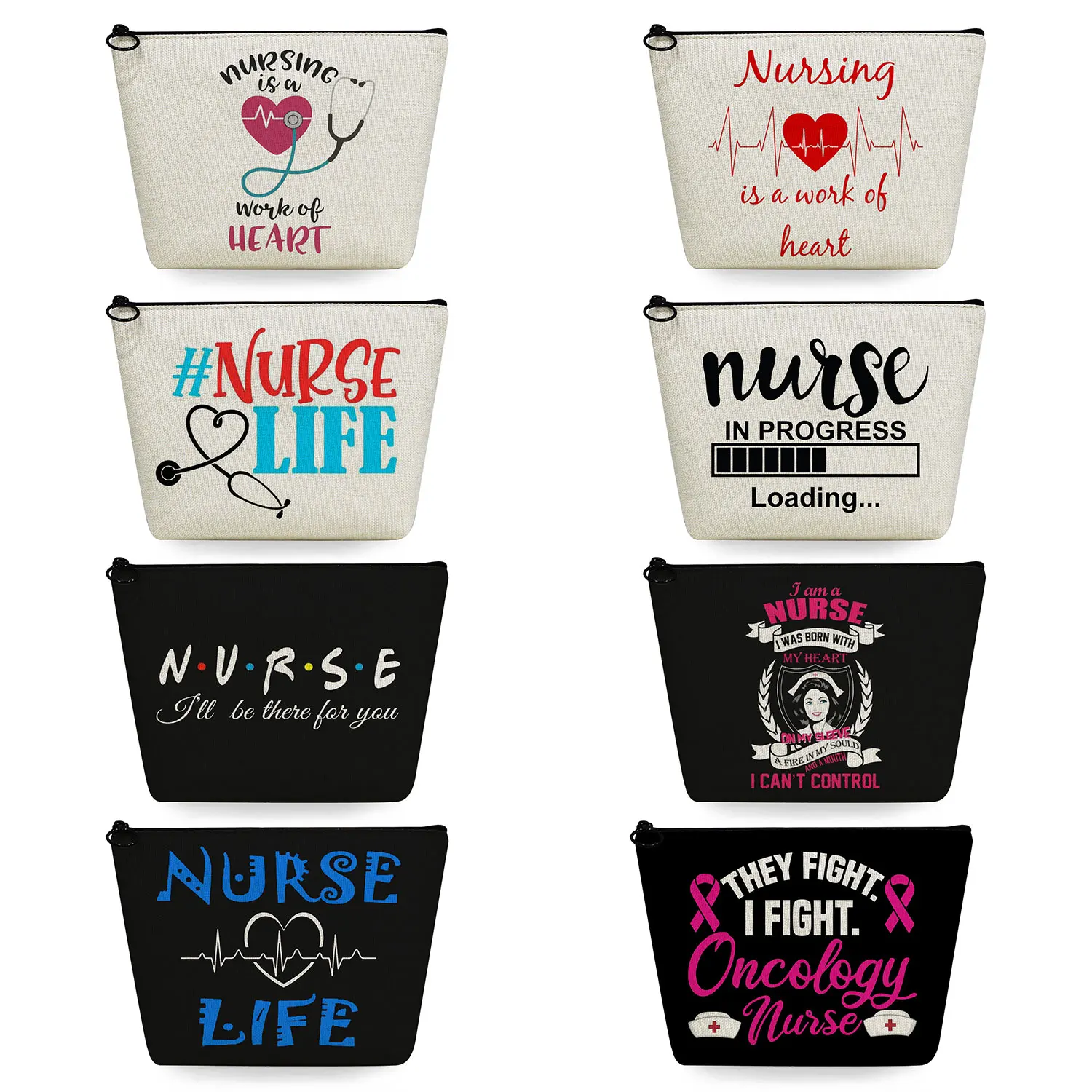 Custom Personal Picture Makeup Organizer Cartoon Nurse Print Women\'s Cosmetic Bag Travel Toiletry Bags High Quality Pencil Case