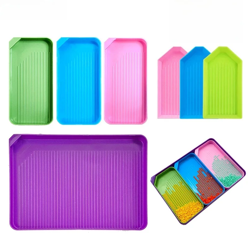 MFUN-Analyste de peinture au diamant pour salle de bain, plaque de forage de grande capacité, outils de broderie, plaques de mosaïque de perles, 7 pièces, 7 en 1