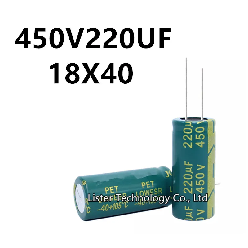 2pcs/lot 450V 220UF 450V220UF 220UF450V volume: 18X40 18*40 mm High frequency low resistance aluminum electrolytic capacitor