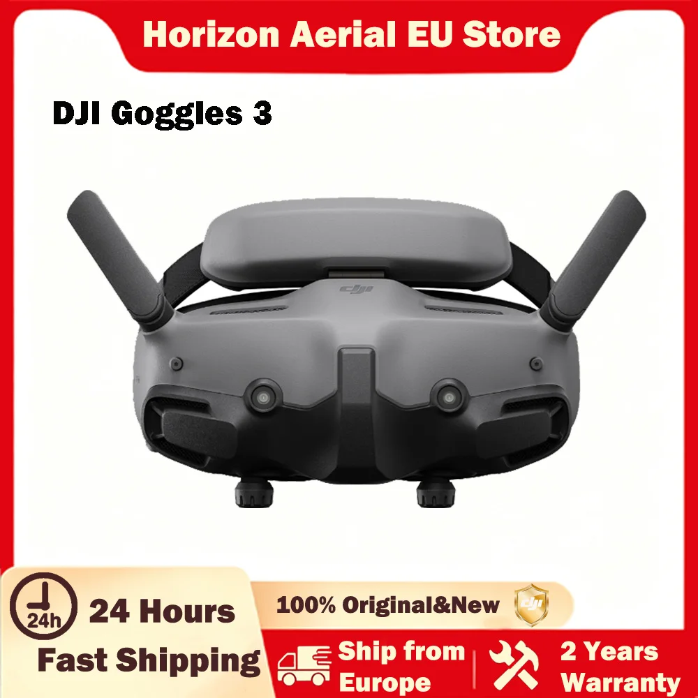 DJI Goggles 3 FPV VR-Helm - 1080p Micro-OLED-Display, Echtzeitansicht-Funktion, Bewegungssteuerung, Kompatibel mit DJI-Drohnen