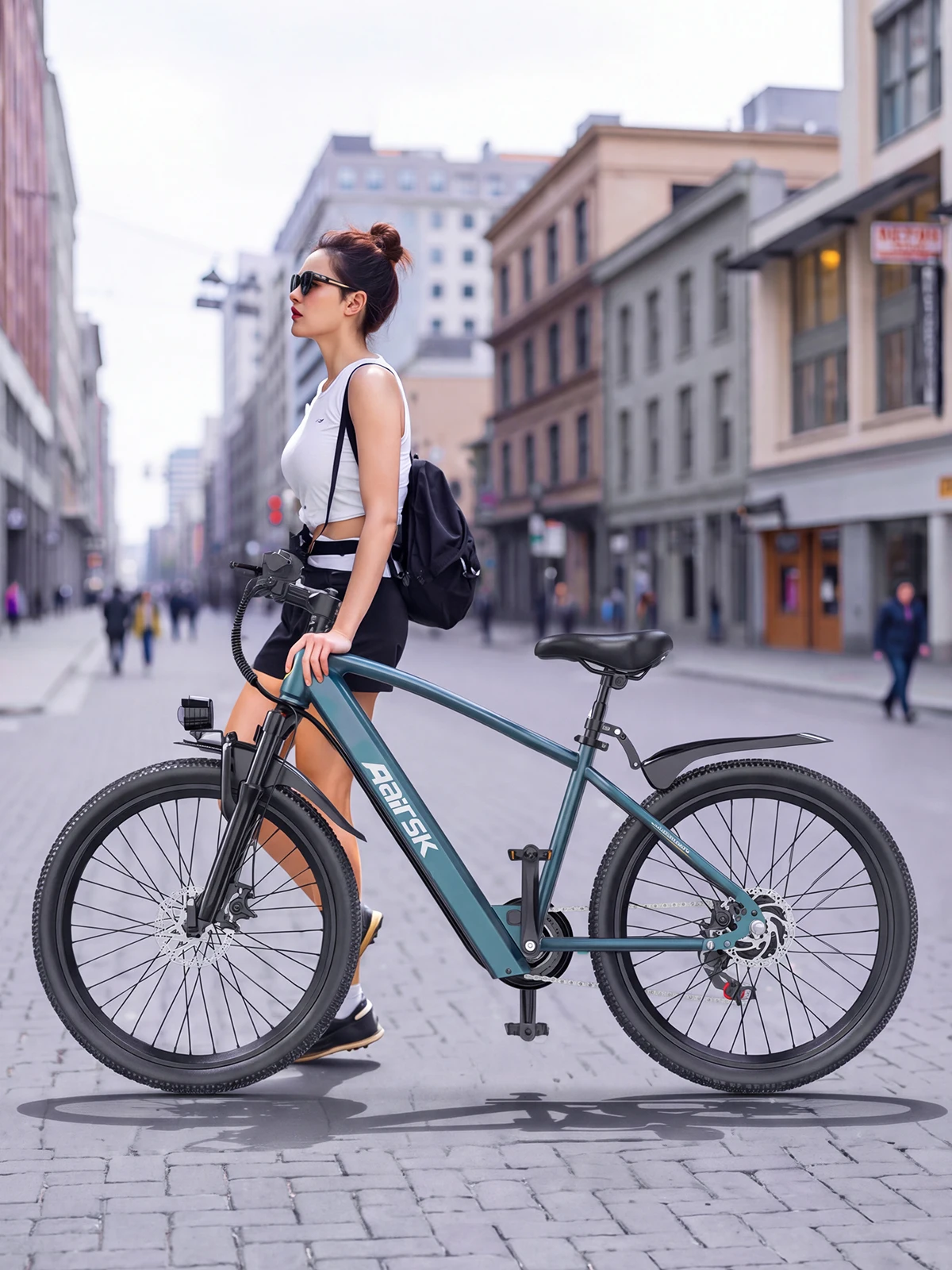 Aairsk GT300 E-Bike für Erwachsene, 36V 10AH 7-Gang E-Bike mit NFC-Smart-Lock, 26" Reifen Mountainbike, 40-50 km Reichweite, leichtes Offroad-Fahrrad für Männer und Frauen.